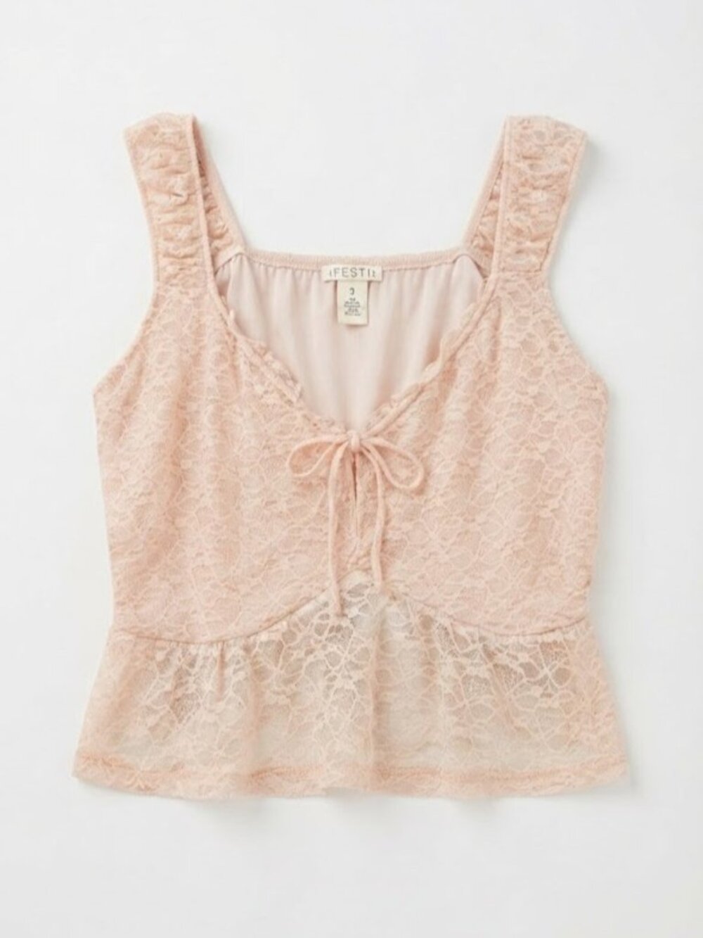 Light Blush Lace Baby Doll Crop Top